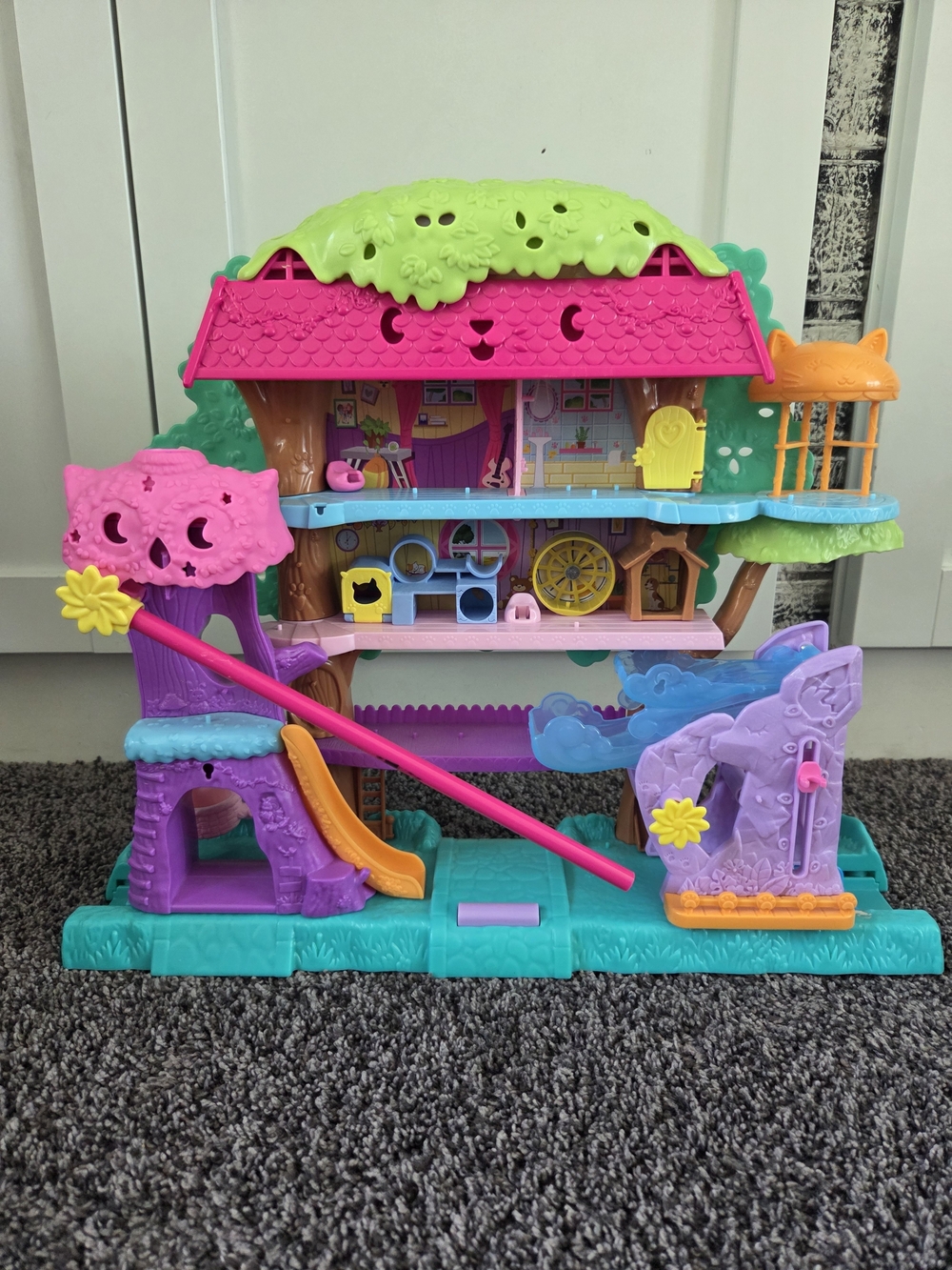 Polly Pocket Treehouse Playset - Pink & Green